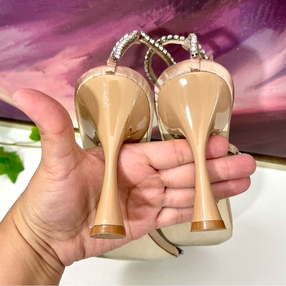 Jeffrey Campbell Demonic Embellished
High Heel Sandals in Natural Satin Size 9 - Picture 5 of 14